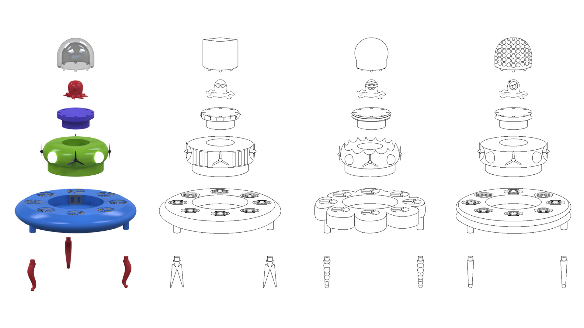 colour and design variations of UFO