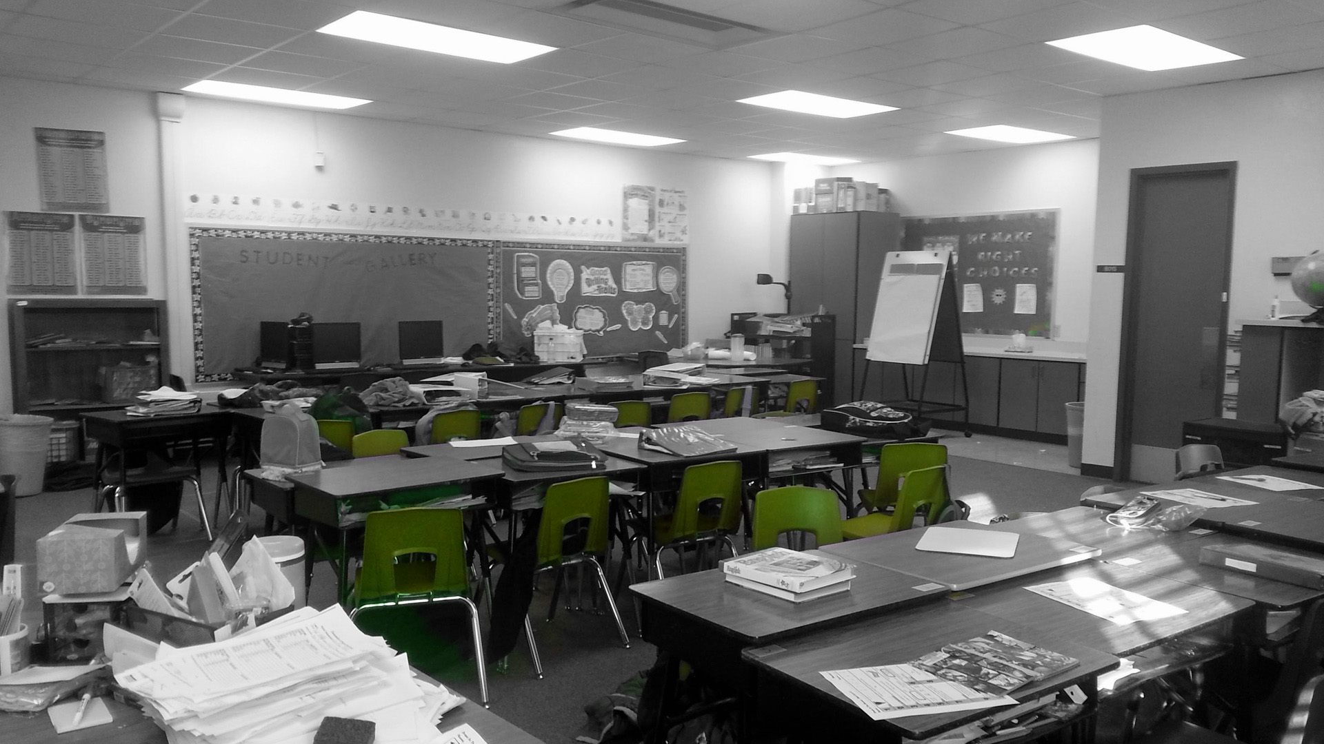 Messy classroom