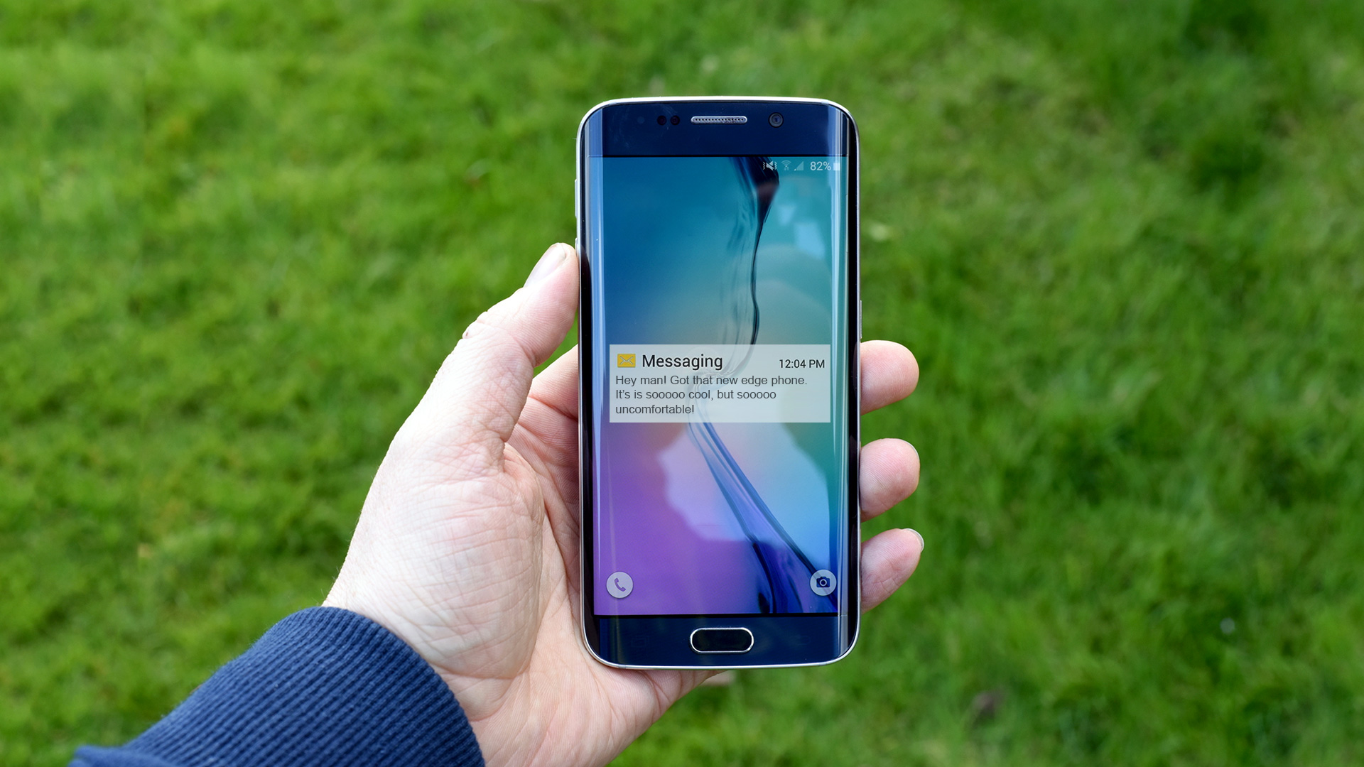Samsung S6 edge on grass
