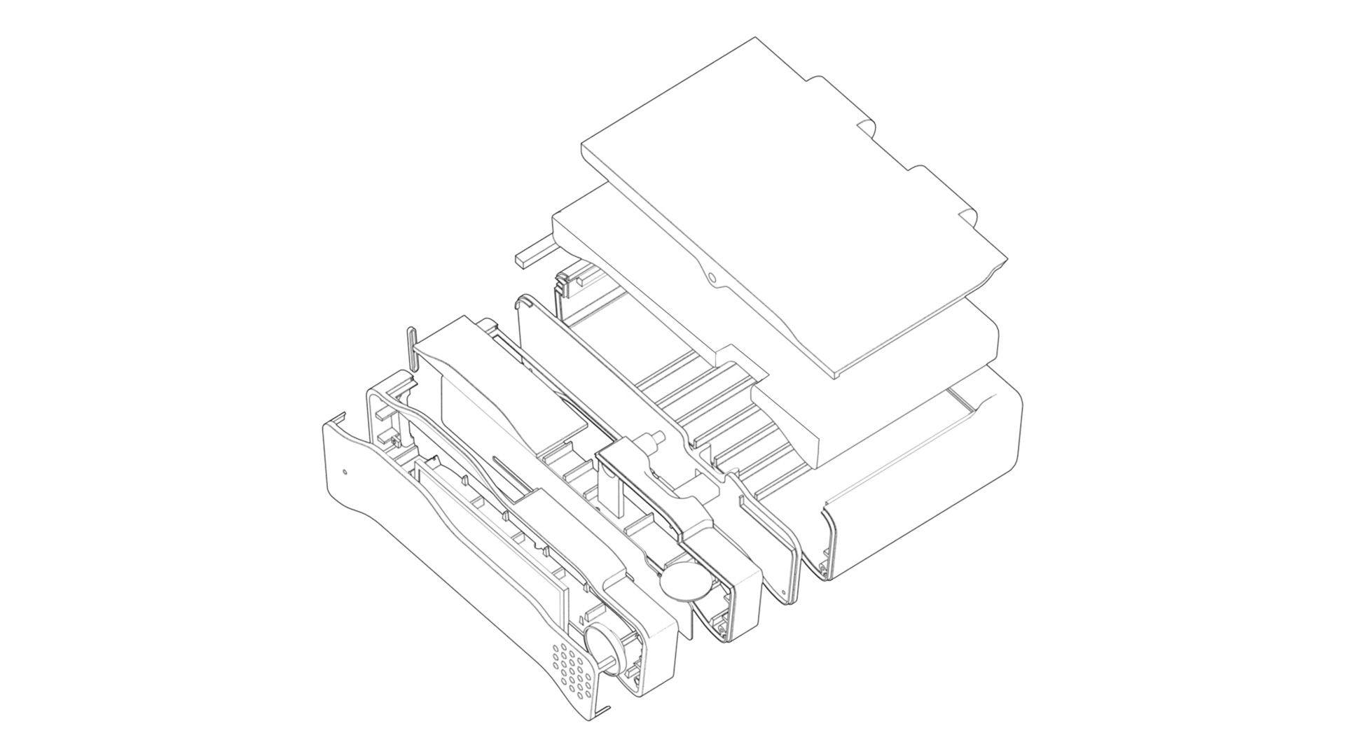 Phone Cell base CAD exploded view