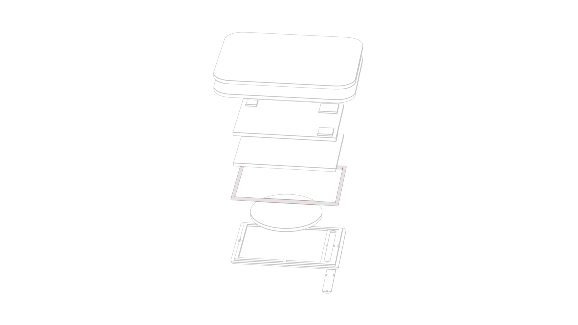 Phone Cell key CAD exploded view