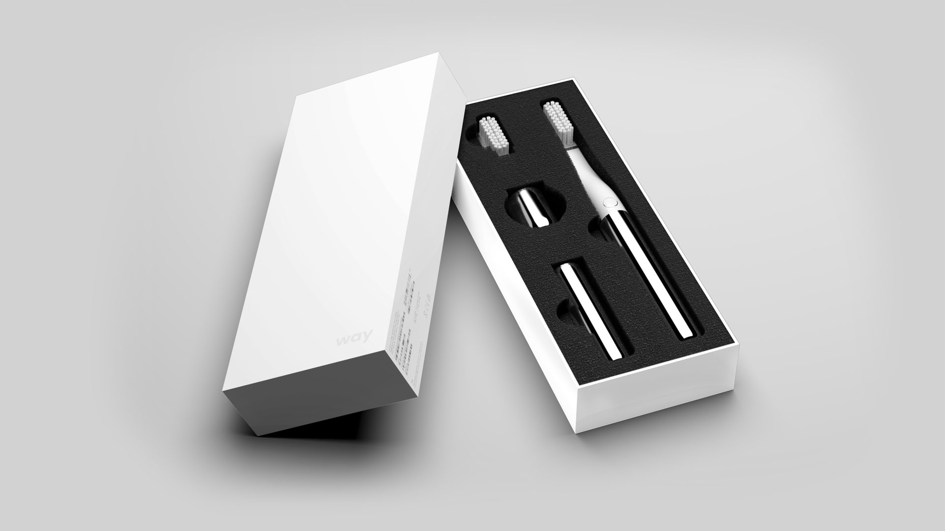 Packaging render of Way electric smart toothbrush