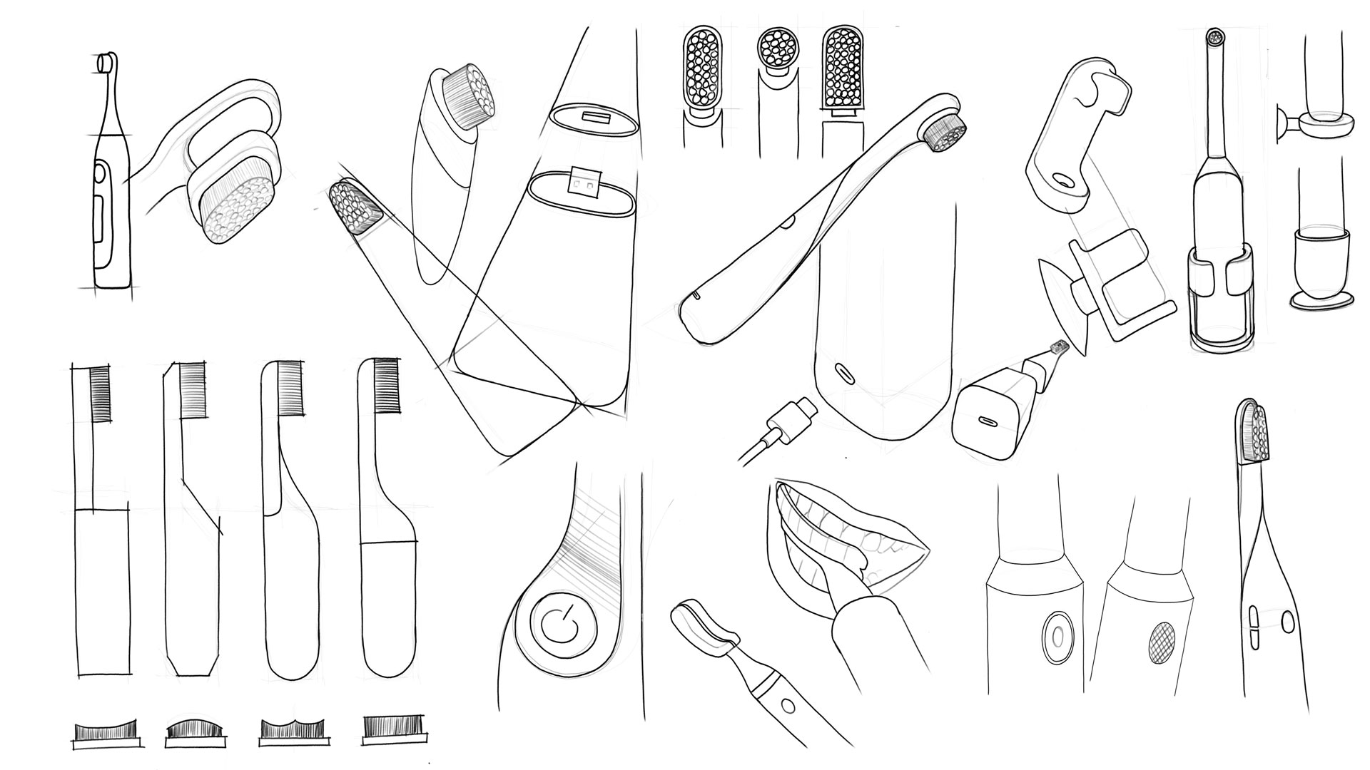 sketches of Way electric toothbrush