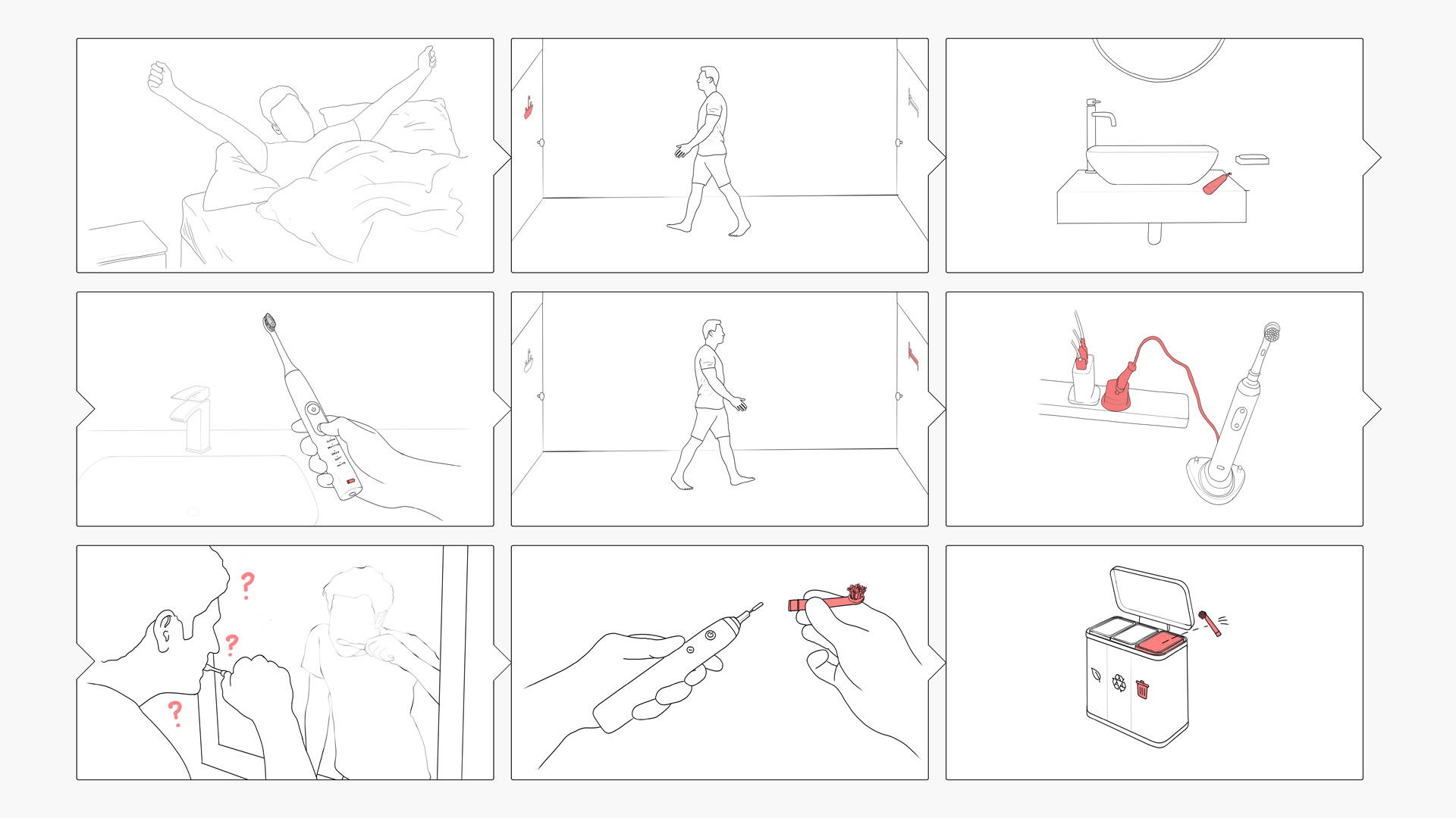 Electric toothbrush problems storyboard
